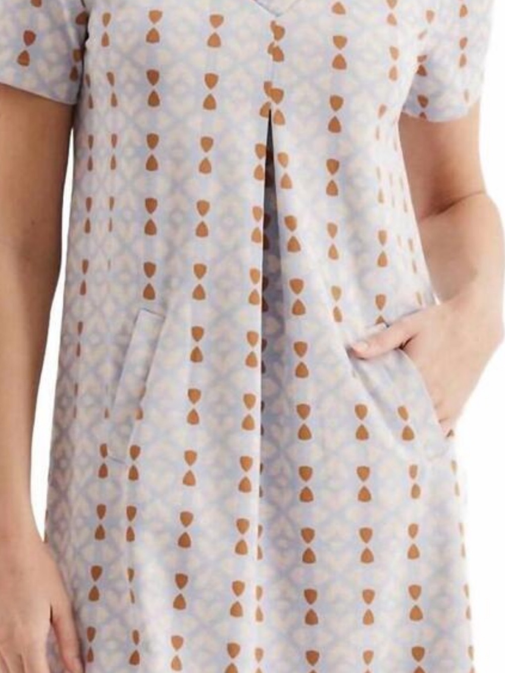 TYLER BOE kelly knit dress in blue hearts ruffled neck